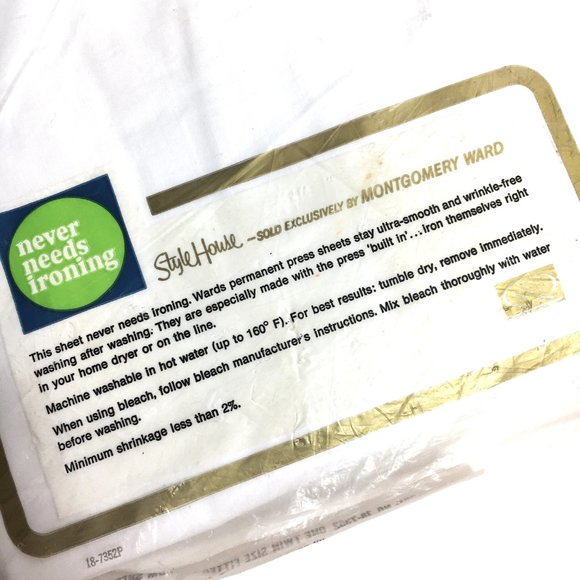 VTG Montgomery Ward Percale Twin Fitted Sheet Bottom Sheet NOS - Picture 7 of 8